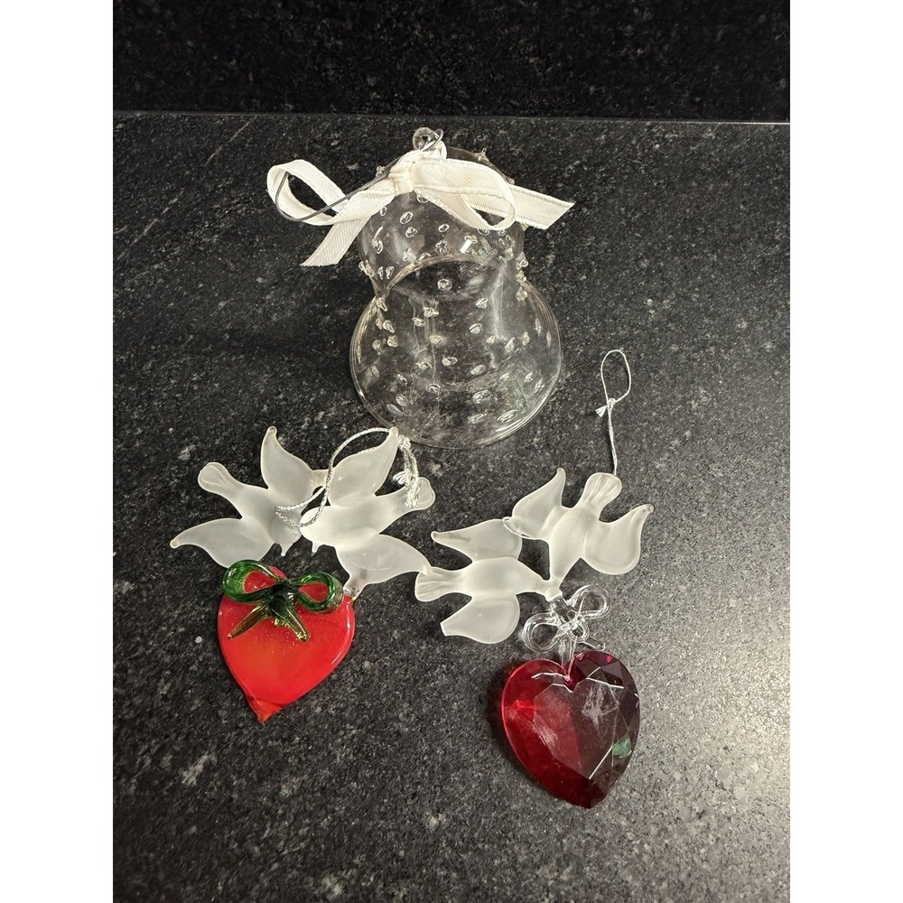 Vintage Mixed Glass Christmas Ornaments Lot Icicles Animals Hearts Shoe Tree 40+ - Picture 11 of 14
